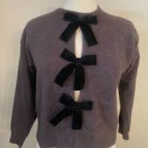 Rachel Zoe dark grey sweater and satin skirt set size XS